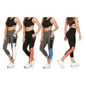 Womens M Activewear Leggings Capri Pockets -Choose